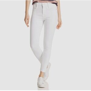 Frame Le High Skinny High Rise Blanc White Stretch Frayed Hem Jeans 29 - GUC